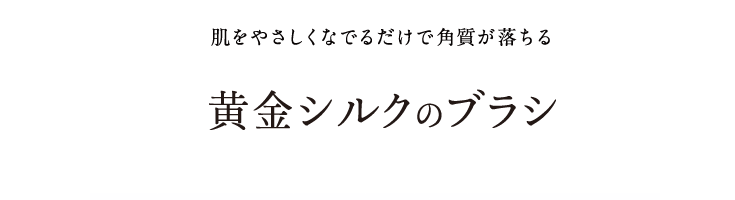 肌をやさしくなでるだけで角質が落ちる　黄金シルクのブラシ
